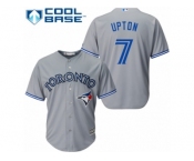 Men's Majestic Toronto Blue Jays #7 B.J. Upton Replica Grey Road MLB Jersey