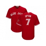 Men's Majestic Toronto Blue Jays #7 B.J. Upton Replica Red Canada Day Cool Base MLB Jersey