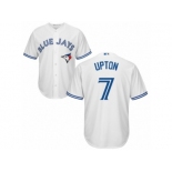 Men's Majestic Toronto Blue Jays #7 B.J. Upton Replica White Home MLB Jersey