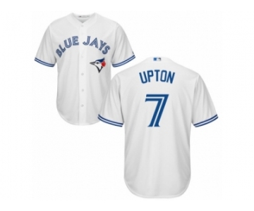 Men's Majestic Toronto Blue Jays #7 B.J. Upton Replica White Home MLB Jersey