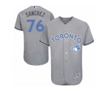 Men's Majestic Toronto Blue Jays #76 Tony Sanchez Authentic Gray 2016 Father's Day Fashion Flex Base MLB Jersey