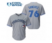 Men's Majestic Toronto Blue Jays #76 Tony Sanchez Authentic Grey Road MLB Jersey