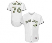 Men's Majestic Toronto Blue Jays #76 Tony Sanchez Authentic White 2016 Memorial Day Fashion Flex Base MLB Jersey