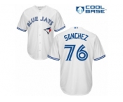 Men's Majestic Toronto Blue Jays #76 Tony Sanchez Replica White Home MLB Jersey