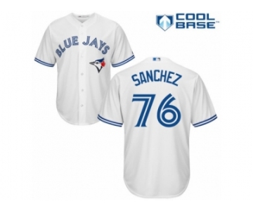 Men's Majestic Toronto Blue Jays #76 Tony Sanchez Replica White Home MLB Jersey