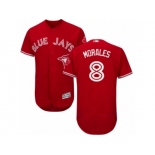 Men's Majestic Toronto Blue Jays #8 Kendrys Morales Red Flexbase Authentic Collection Canada Day MLB Jersey