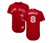 Men's Majestic Toronto Blue Jays #8 Kendrys Morales Red Flexbase Authentic Collection Canada Day MLB Jersey