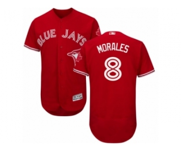 Men's Majestic Toronto Blue Jays #8 Kendrys Morales Red Flexbase Authentic Collection Canada Day MLB Jersey