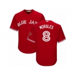 Men's Majestic Toronto Blue Jays #8 Kendrys Morales Replica Red Canada Day Cool Base MLB Jersey