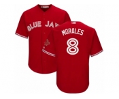 Men's Majestic Toronto Blue Jays #8 Kendrys Morales Replica Red Canada Day Cool Base MLB Jersey