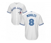 Men's Majestic Toronto Blue Jays #8 Kendrys Morales Replica White Home MLB Jersey