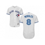 Men's Majestic Toronto Blue Jays #8 Kendrys Morales White Flexbase Authentic Collection MLB Jersey