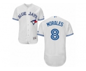 Men's Majestic Toronto Blue Jays #8 Kendrys Morales White Flexbase Authentic Collection MLB Jersey