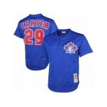 Men's Mitchell and Ness 1997 Toronto Blue Jays #29 Joe Carter Replica Blue Throwback MLB Jersey