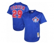 Men's Mitchell and Ness 1997 Toronto Blue Jays #29 Joe Carter Replica Blue Throwback MLB Jersey