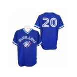 Men's Mitchell and Ness Toronto Blue Jays #20 Josh Donaldson Replica Blue Throwback MLB Jersey