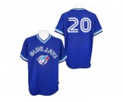 Men's Mitchell and Ness Toronto Blue Jays #20 Josh Donaldson Replica Blue Throwback MLB Jersey