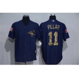 Men's Toronto Blue Jays #11 Kevin Pillar Blue Camo New Cool Base Jerseys