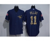 Men's Toronto Blue Jays #11 Kevin Pillar Blue Camo New Cool Base Jerseys