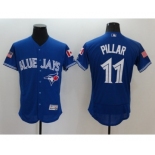 Men's Toronto Blue Jays #11 Kevin Pillar Majestic Blue Fashion Stars & Stripes Flex Base Player Jersey