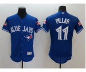 Men's Toronto Blue Jays #11 Kevin Pillar Majestic Blue Fashion Stars & Stripes Flex Base Player Jersey