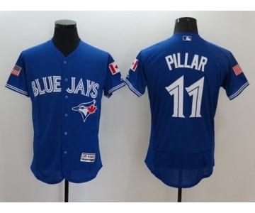 Men's Toronto Blue Jays #11 Kevin Pillar Majestic Blue Fashion Stars & Stripes Flex Base Player Jersey