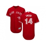 Men's Toronto Blue Jays #14 Justin Smoak Red Flexbase Authentic Collection Alternate Stitched MLB Jersey