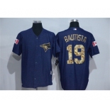 Men's Toronto Blue Jays #19 Jose Bautista Blue Camo New Cool Base Jerseys