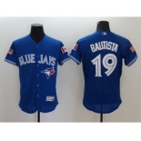 Men's Toronto Blue Jays #19 Jose Bautista Majestic Blue Fashion Stars & Stripes Flex Base Player Jersey