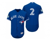 Men's Toronto Blue Jays #2 Troy Tulowitzki 2017 Spring Training Flex Base Authentic Collection Stitched Baseball Jersey