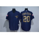 Men's Toronto Blue Jays #20 Josh Donaldson Blue Camo New Cool Base Jerseys