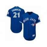 Men's Toronto Blue Jays #21 Michael Saunders Blue Flexbase Authentic Collection Stitched Baseball Jersey