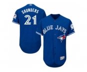 Men's Toronto Blue Jays #21 Michael Saunders Blue Flexbase Authentic Collection Stitched Baseball Jersey