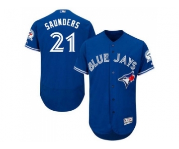 Men's Toronto Blue Jays #21 Michael Saunders Blue Flexbase Authentic Collection Stitched Baseball Jersey