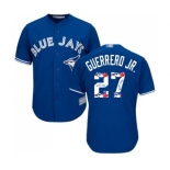 Men's Toronto Blue Jays #27 Vladimir Guerrero Jr. Authentic Blue Team Logo Fashion Baseball Jersey