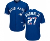 Men's Toronto Blue Jays #27 Vladimir Guerrero Jr. Authentic Blue Team Logo Fashion Baseball Jersey