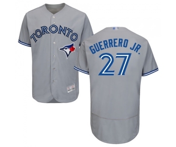 Men's Toronto Blue Jays #27 Vladimir Guerrero Jr. Grey Road Flex Base Authentic Collection Baseball Jersey