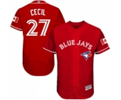 Men's Toronto Blue Jays #27 Vladimir Guerrero Jr. Scarlet Alternate Flex Base Authentic Collection Alternate Baseball Jersey