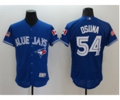 Men's Toronto Blue Jays #54 Roberto Osuna Majestic Blue Fashion Stars & Stripes Flex Base Player Jersey