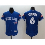 Men's Toronto Blue Jays #6 Marcus Stroman Majestic Blue Fashion Stars & Stripes Flex Base Player Jersey