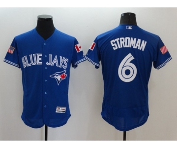 Men's Toronto Blue Jays #6 Marcus Stroman Majestic Blue Fashion Stars & Stripes Flex Base Player Jersey