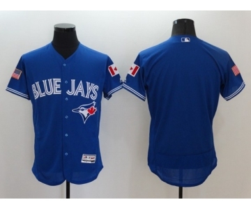 Men's Toronto Blue Jays Blank Majestic Blue Fashion Stars & Stripes Flex Base Jersey