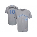 Toronto Blue Jays #10 Edwin Encarnacion Grey Flexbase Authentic Collection 2016 Father's Day Stitched Baseball Jersey