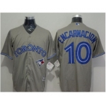 Toronto Blue Jays #10 Edwin Encarnacion Grey New Cool Base Stitched Baseball Jersey