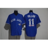 Toronto Blue Jays #11 Kevin Pillar Blue Team Logo Print Cool Base Stitched Baseball Jersey