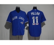 Toronto Blue Jays #11 Kevin Pillar Blue Team Logo Print Cool Base Stitched Baseball Jersey