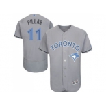 Toronto Blue Jays #11 Kevin Pillar Grey Flexbase Authentic Collection 2016 Father's Day Stitched Baseball Jersey