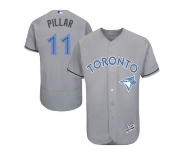 Toronto Blue Jays #11 Kevin Pillar Grey Flexbase Authentic Collection 2016 Father's Day Stitched Baseball Jersey