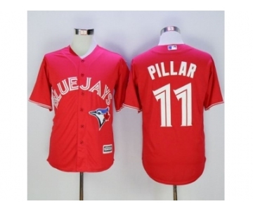 Toronto Blue Jays #11 Kevin Pillar Red New Cool Base 40th Anniversary Stitched Baseball Jersey