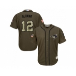 Toronto Blue Jays #12 Roberto Alomar Green Salute to Service Stitched Baseball Jersey